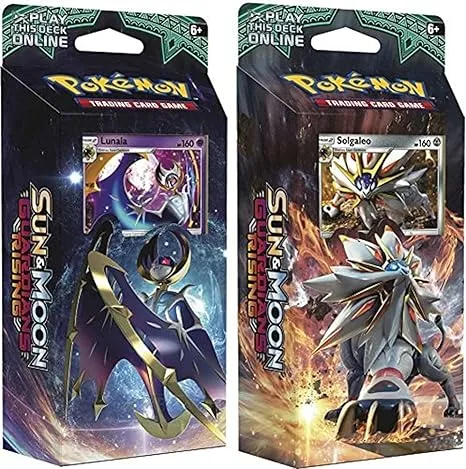 Pokemon TCG: Sun & Moon Guardians Rising, Bundle Of Two 60-Card Theme Decks Featuring A Holographic Solgaleo & Lunala