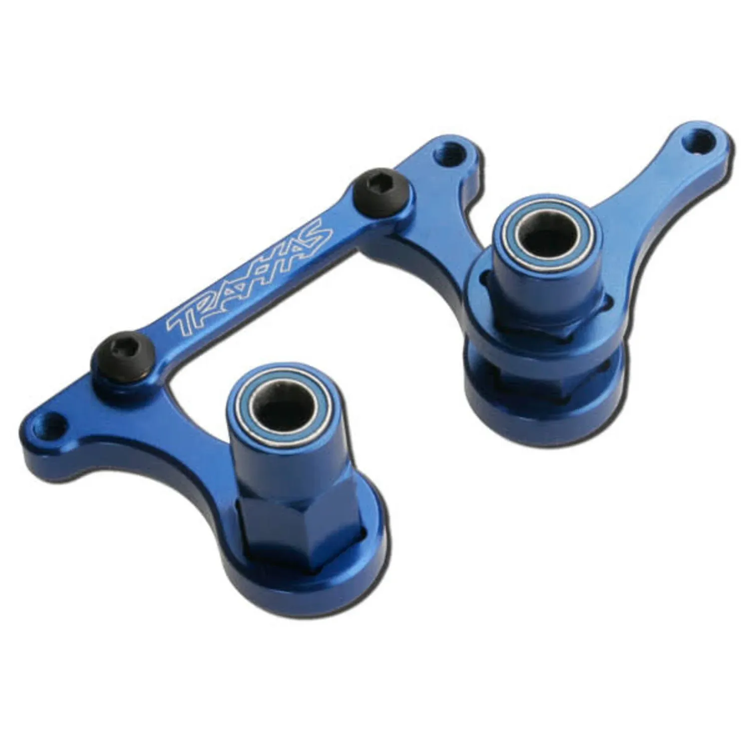 Traxxas 3743A Steering bellcranks left and right with draglink Blue Anodized T6 Aluminium