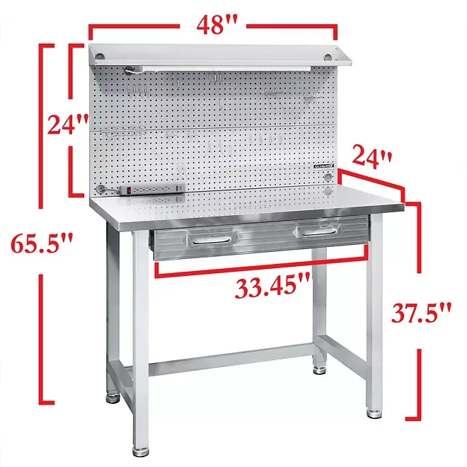 Seville Classics UltraGraphite Wood Top Workbench on Wheels