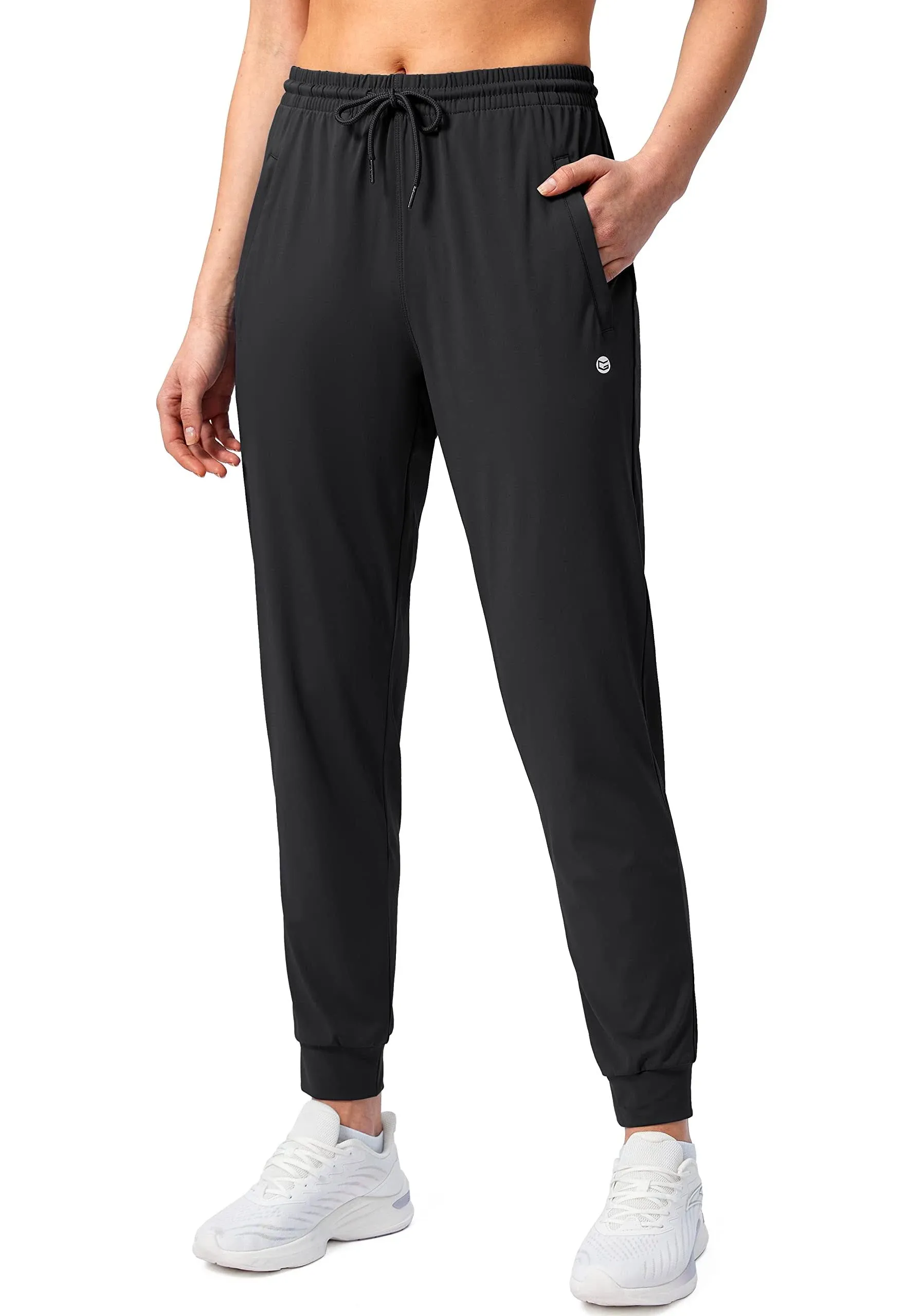 Women's Tapered Zipper Joggers with Zipper Pockets