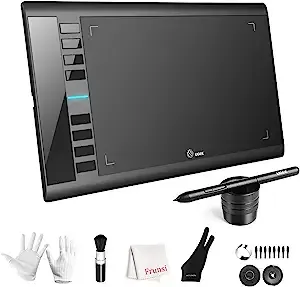 Graphics Drawing Tablets, UGEE M708 10 x 6 inch Large Active Area Drawing Tablet with 8 Hot Keys 8192 Levels Pen Graphic Tablets for Computer Digital Art Creation Sketch for Windows Mac os and Linux