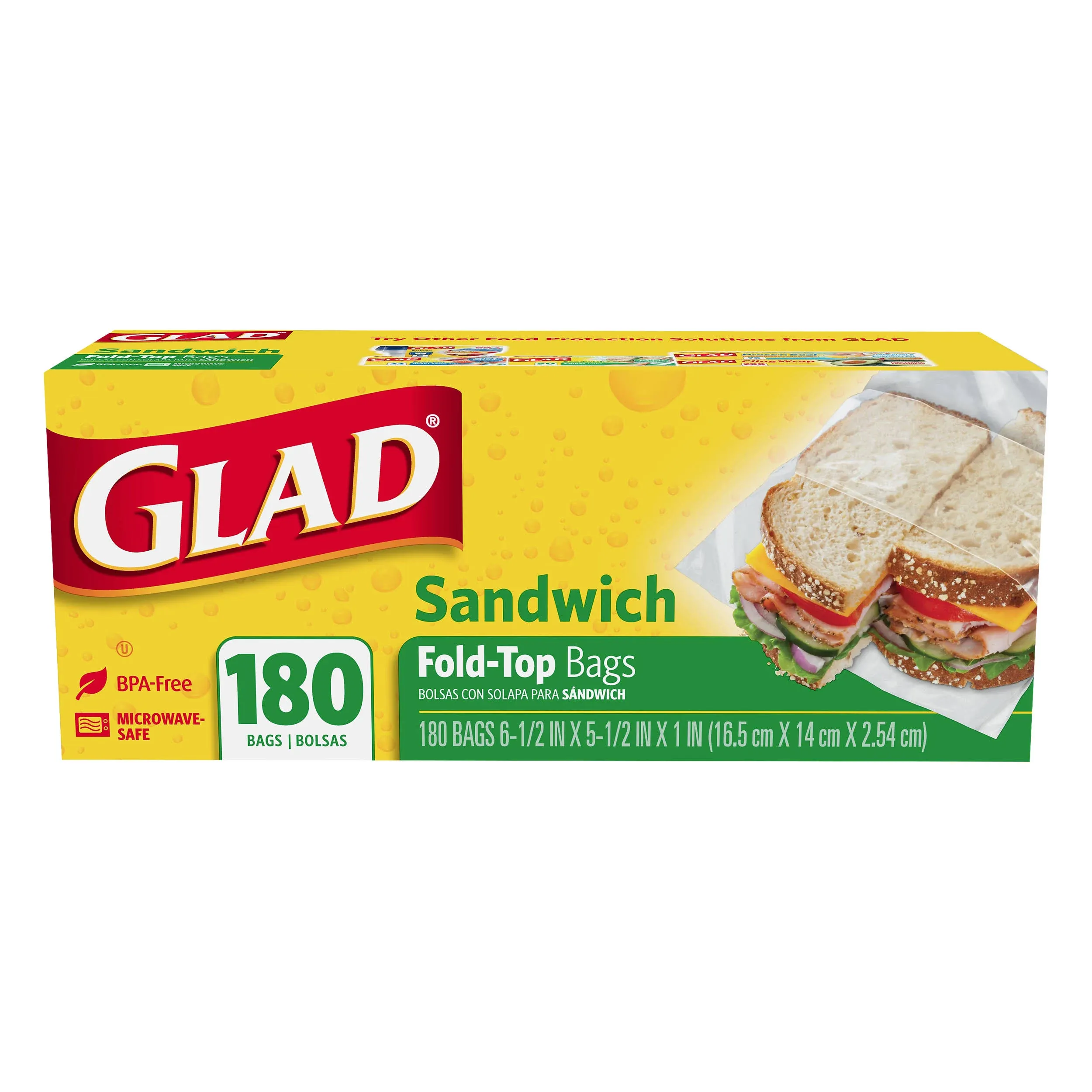 Glad Sandwich Bag Fold Top 