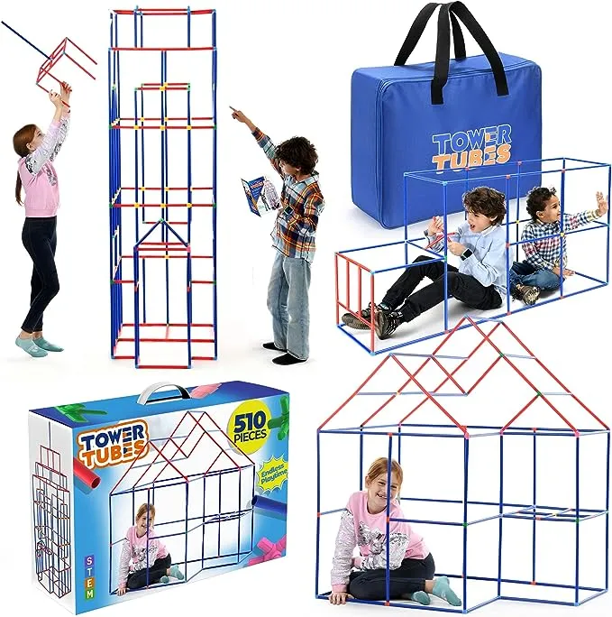 Fort-Building-<wbr/>Kit-For-Kids-5<wbr/>10 Pcs Kids Fort- Creative Fort Building Toys for 5,