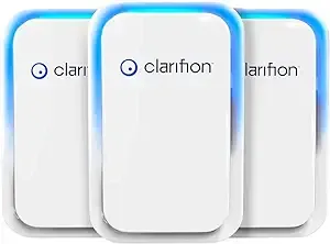 Clarifion - Air Ionizers for Home (3 Pack), Negative Ion Filtration System, Quiet Air Freshener for Bedroom, Office, Kitchen, Portable Air Filter Odor, Smoke Dust, Pets, Eliminator, Mini Air Cleaner