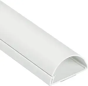 D-Line White Half Round Cord Cover, 2x1in, 39in Length