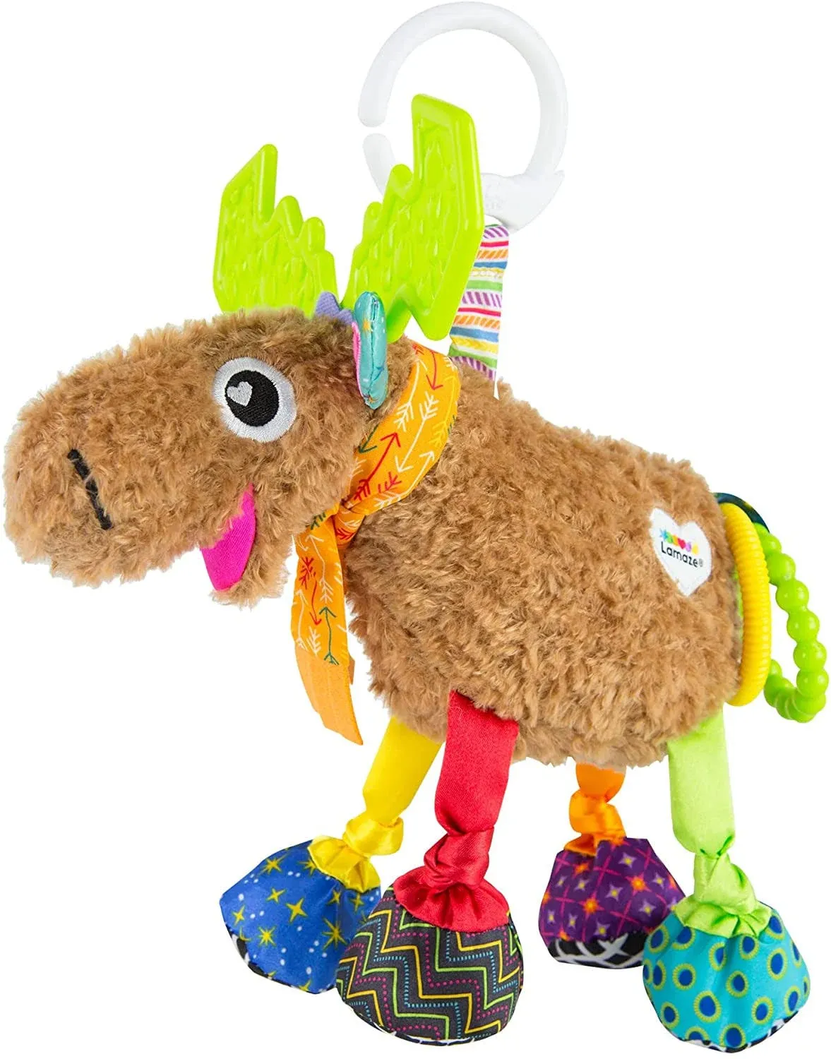 Tomy Lamaze Approx 10&#034; Mortimer The Moose Play And Grow Rattle Teether Squeaker