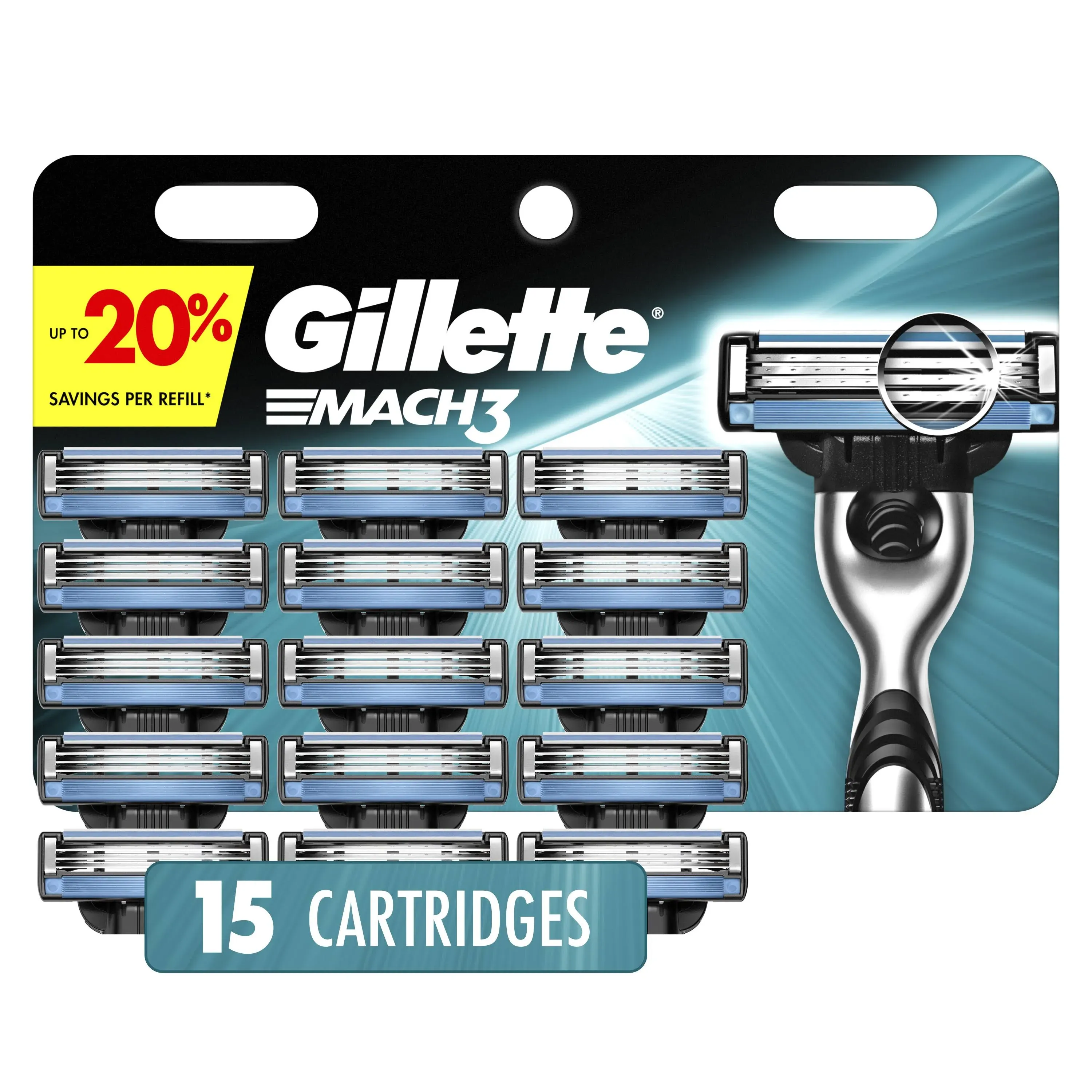 Gillette Mach3 Men's Razor Blades 15 Blade Refills (86.18 g)