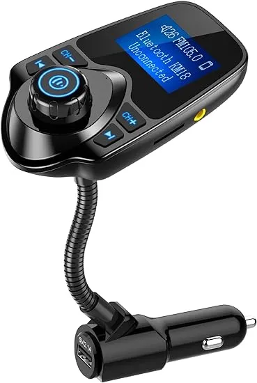 Nulaxy Wireless in-Car Bluetooth FM Transmitter Radio Adapter Car Kit W Black -