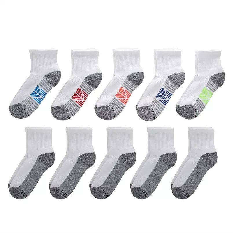 Hanes Ultimate 10-Pack Double Tough Boys' Ankle Socks