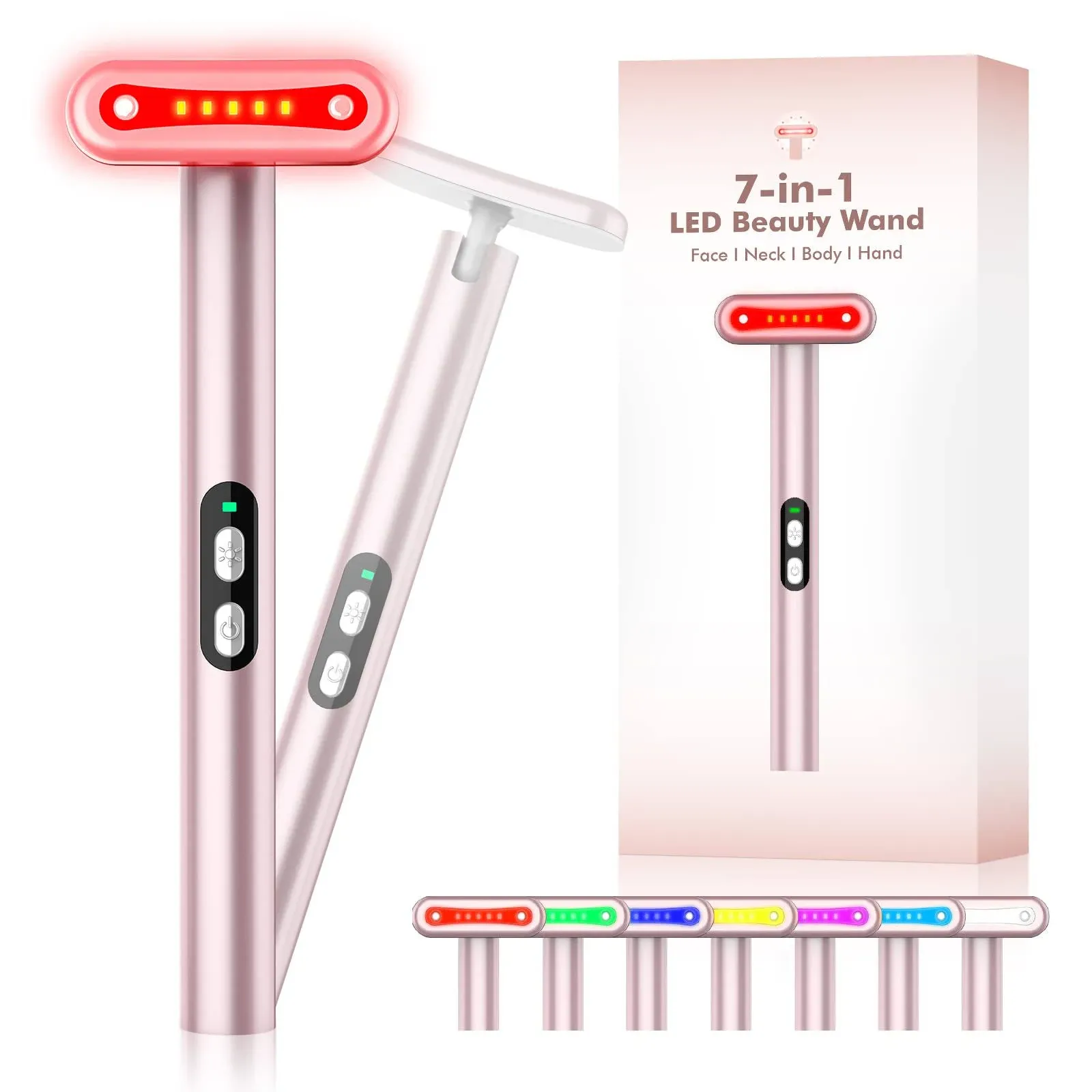 Fxtiaa Red-light-therapy-for-face, 7 in 1 LED Light Therapy Eye Equipment for Skin Care at Home Red Light Therapy Face Massager Skin Rejuvenation Light