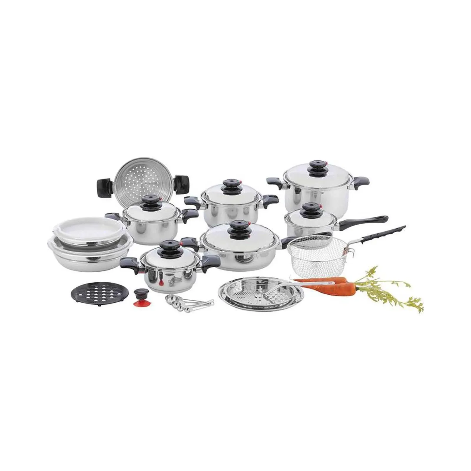 Chef's SecretÂ® 28pc 12-Element T304 Stainless Steel "Waterless" Cookware