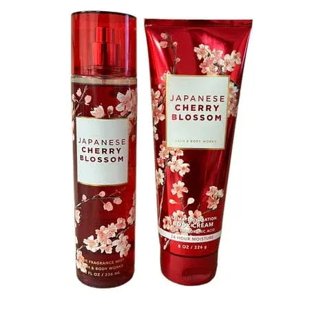 Bath & Body Works Japanese Cherry Blossom Mist & Body Cream Set