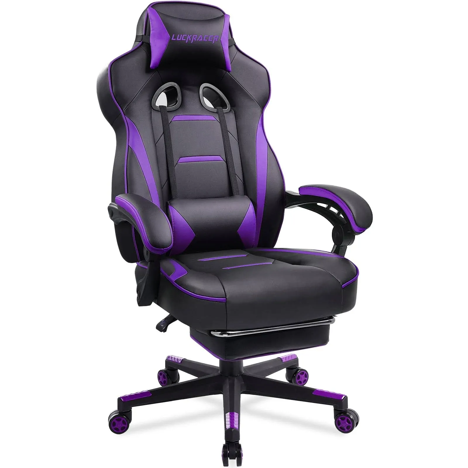 Gaming Chair, Video Game Chairs Gaming Computer Chair with Footrest 350Lb Heavy Duty Gaming Chair Ergonomic Office Chair Lumbar Support for Adults, High Back, Swivel Seat, Recliner(Purple)