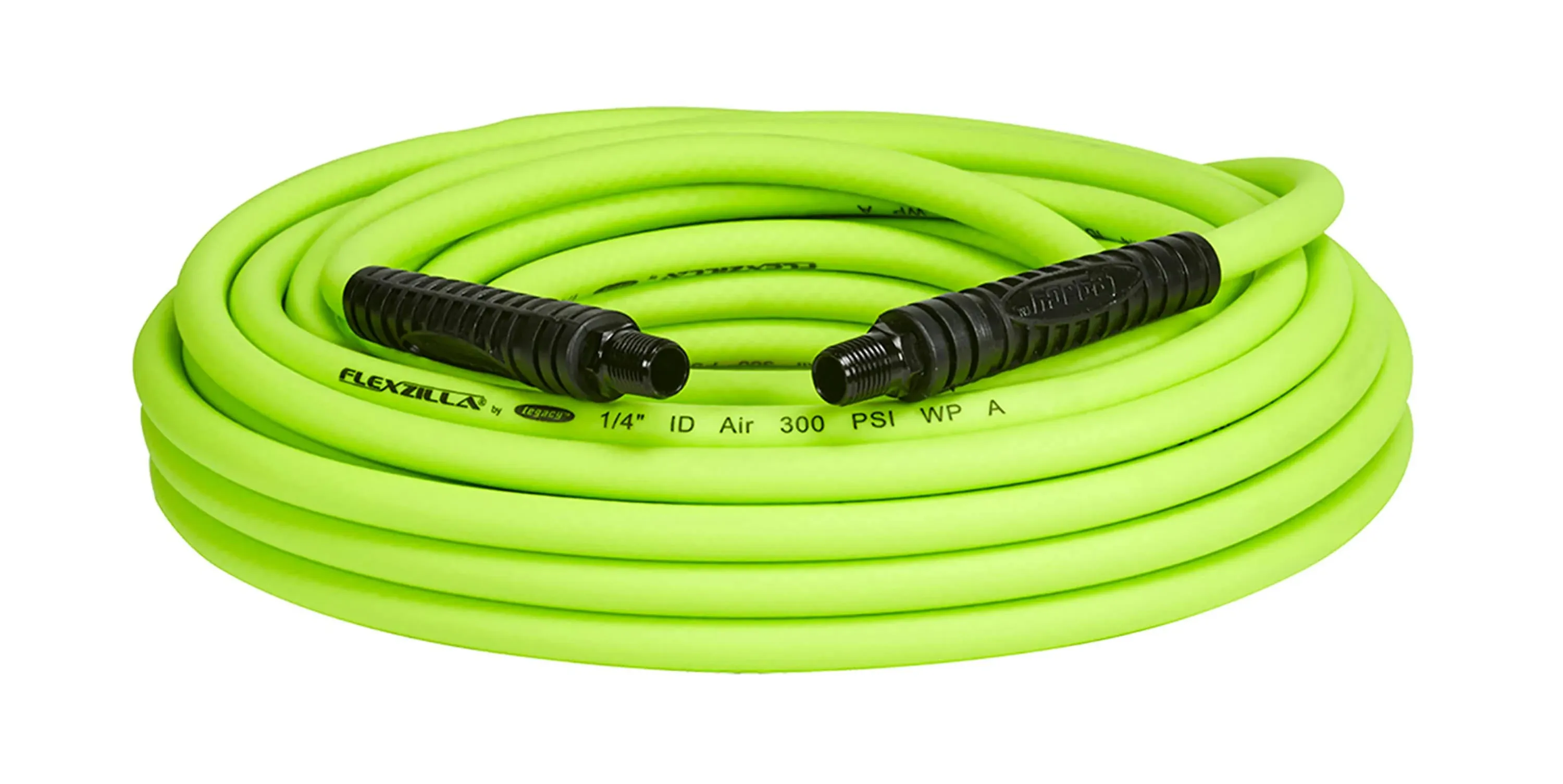 Flexzilla HFZ1450YW2 Premium Air Hose, 1/4 in ID, 50 ft L, MNPT, 300 p