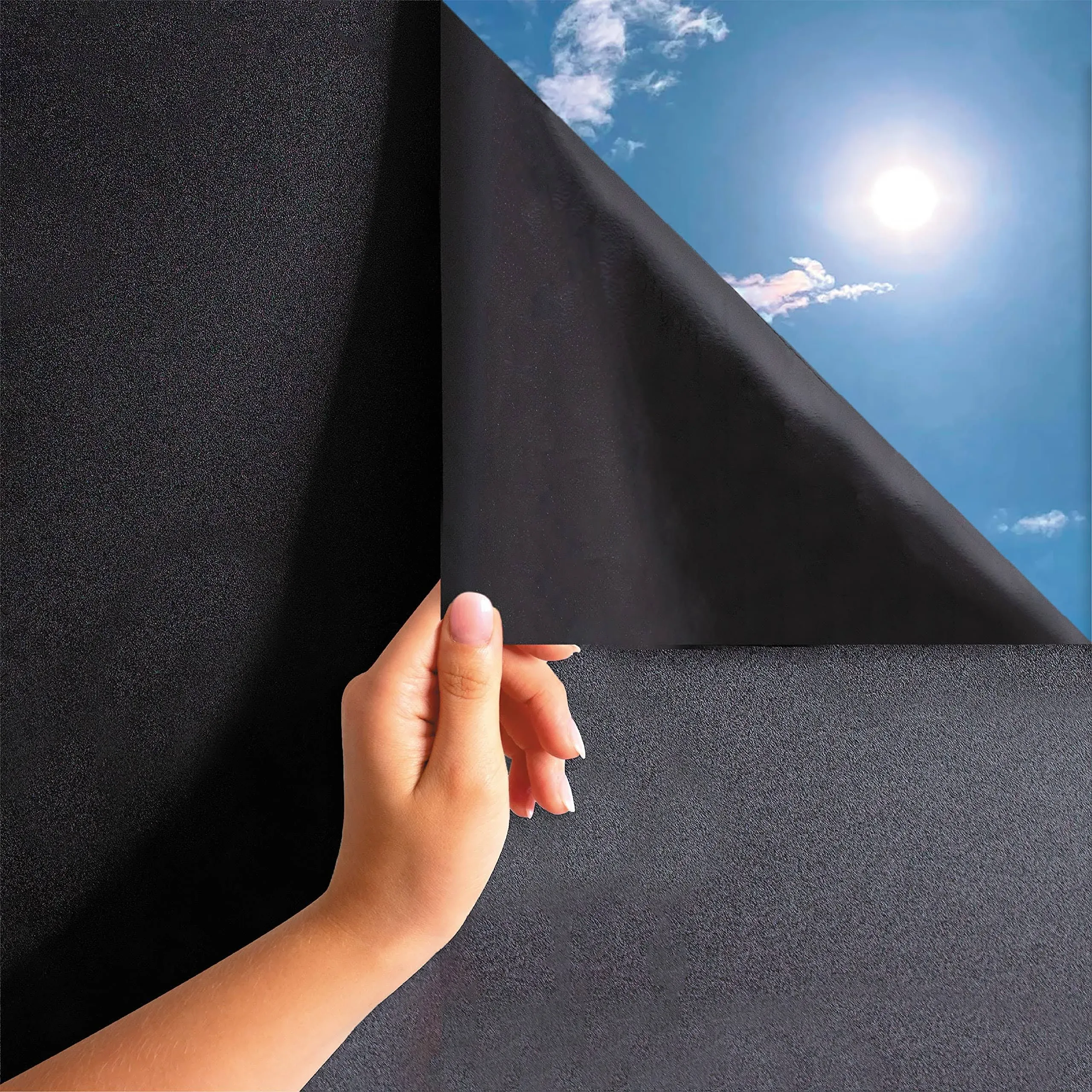 MARAPONA Window Privacy Film - Black Static-Adhesive Window Film 2365x787A ...