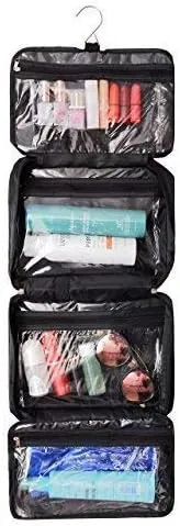 All-Purpose Household Travel Organizer Accessory Toiletry Cosmetics Makeup Hanging Shaving kit Bag-Black