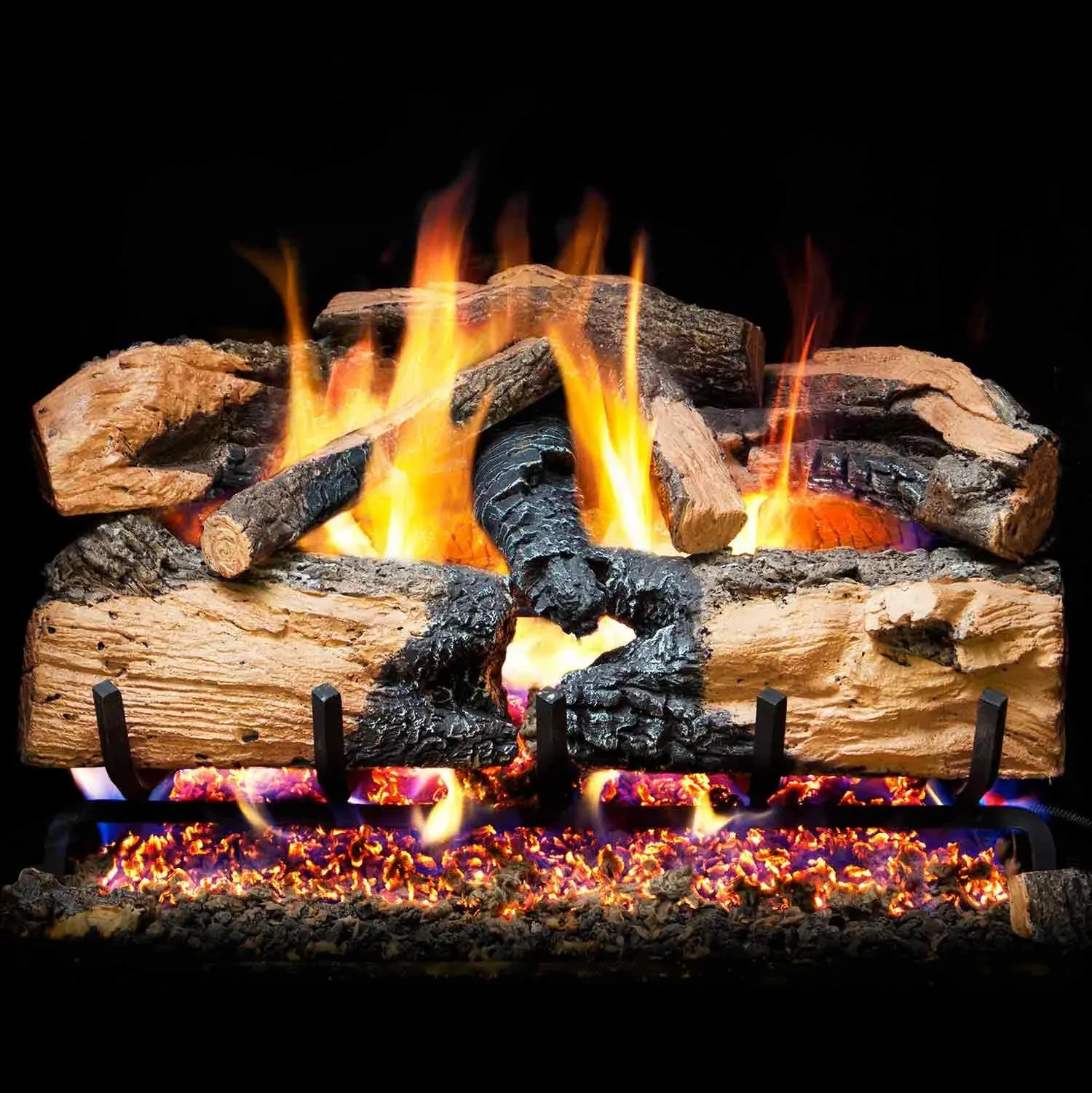 Real Fyre ENS Charred Evergreen Split Oak Vented Gas Log Set