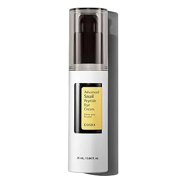 COSRX Advanced Snail Peptide Eye Cream with 73.7% Snail Mucin + 2% Niacinamide, 0.85 fl.oz / 25ml | Brightening Night Cream for Fine Lines & Dark Circles, Korean Skin Care, Not Tested on Animals