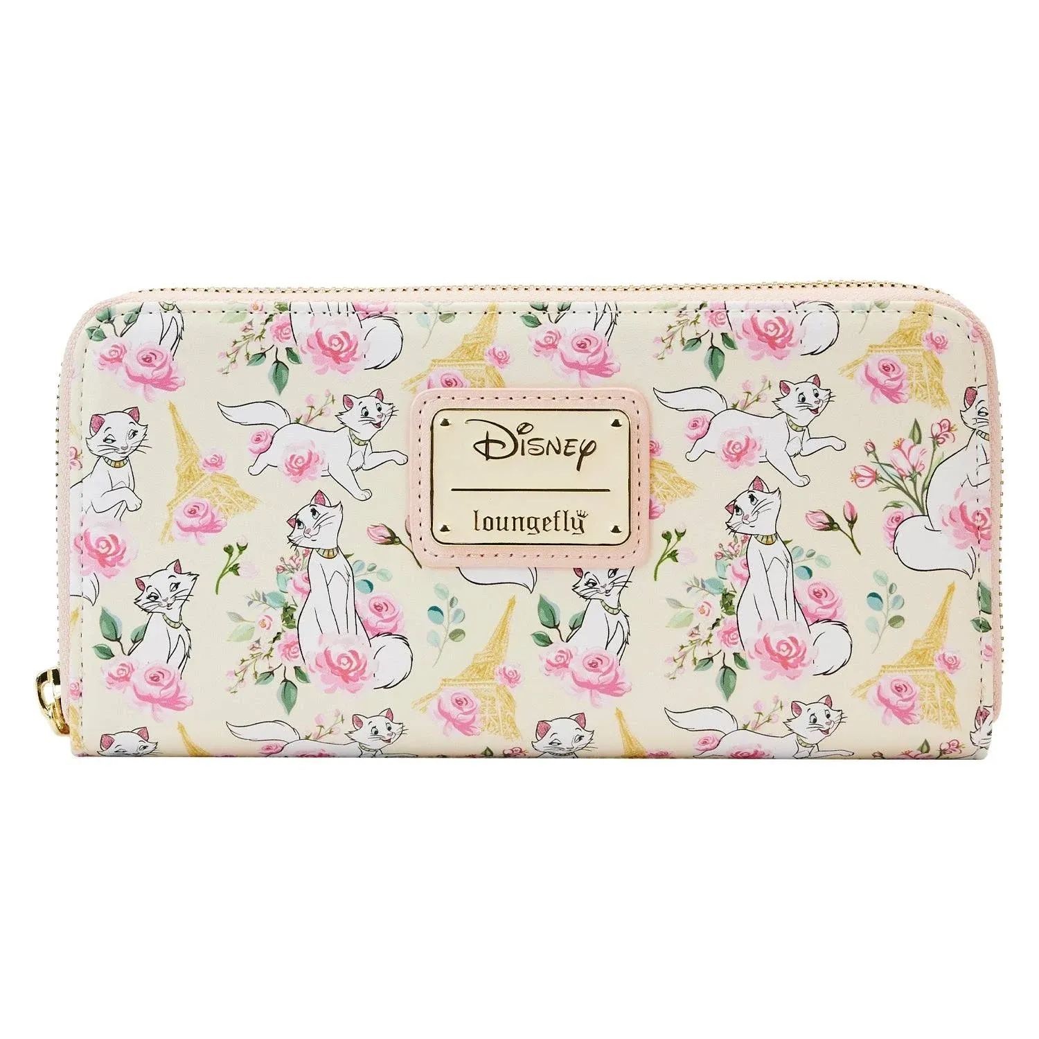 Loungefly Aristocats Duchess in Paris AOP Floral Faux Leather Zip Wallet