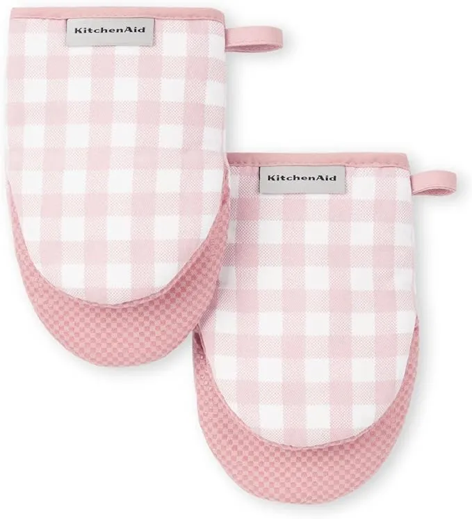 Gingham 2-pc. Mini Oven Mitt Set , Onyx Black