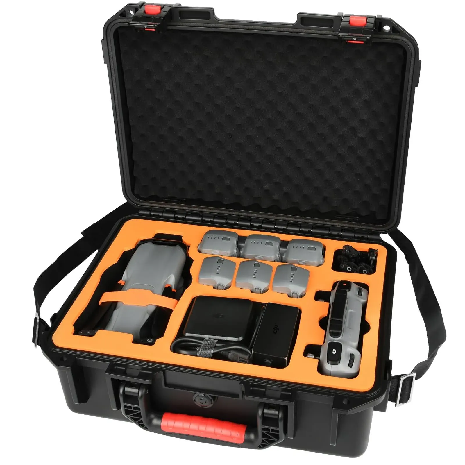 YETEETH Hard Case for DJI Air 3, Waterproof Pressure Resistant Carrying Black 