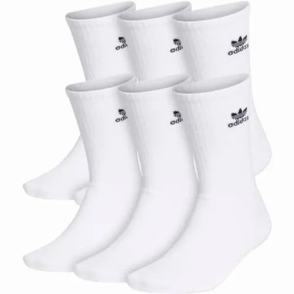 Adidas Originals Men's 6 Pack Trefoil Crew Socks