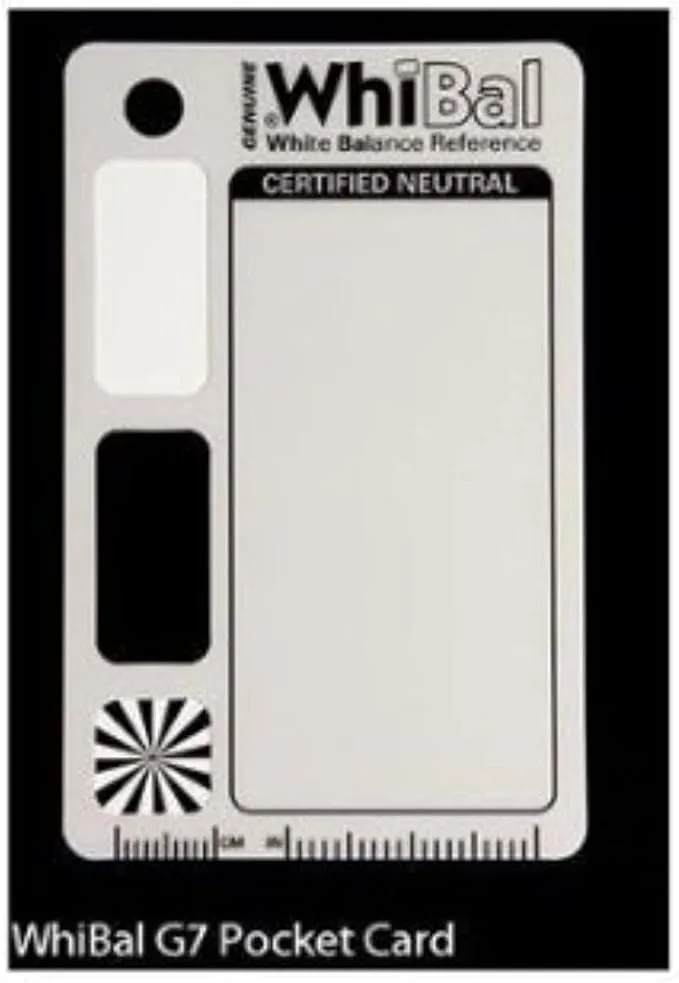 Genuine Whibal G7 Certified Neutral White Balance Pocket Card (2.1"x3.35")