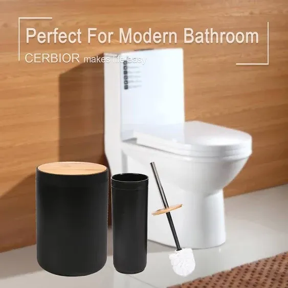 Home Complete 6-Piece Complete Bathroom Accessories Set, Black