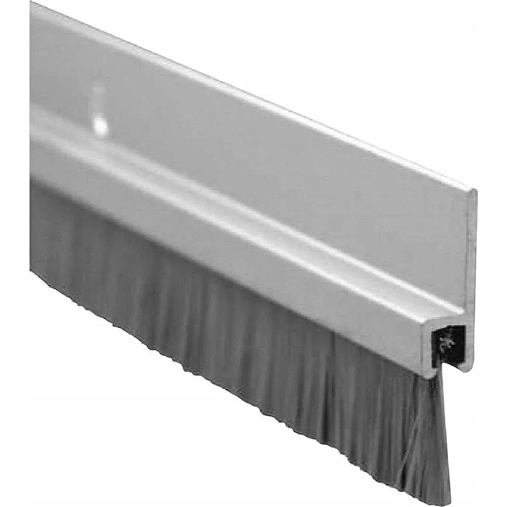 3 ft. Anodized Aluminum Door Bottom Sweep with 5/8" Brush Insert Pemko 18061CNB36