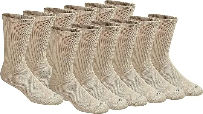 Dickies Men&#039;s Dri-tech Shoe Size: 6-12, Essential Worker Khaki (12 Pairs) 