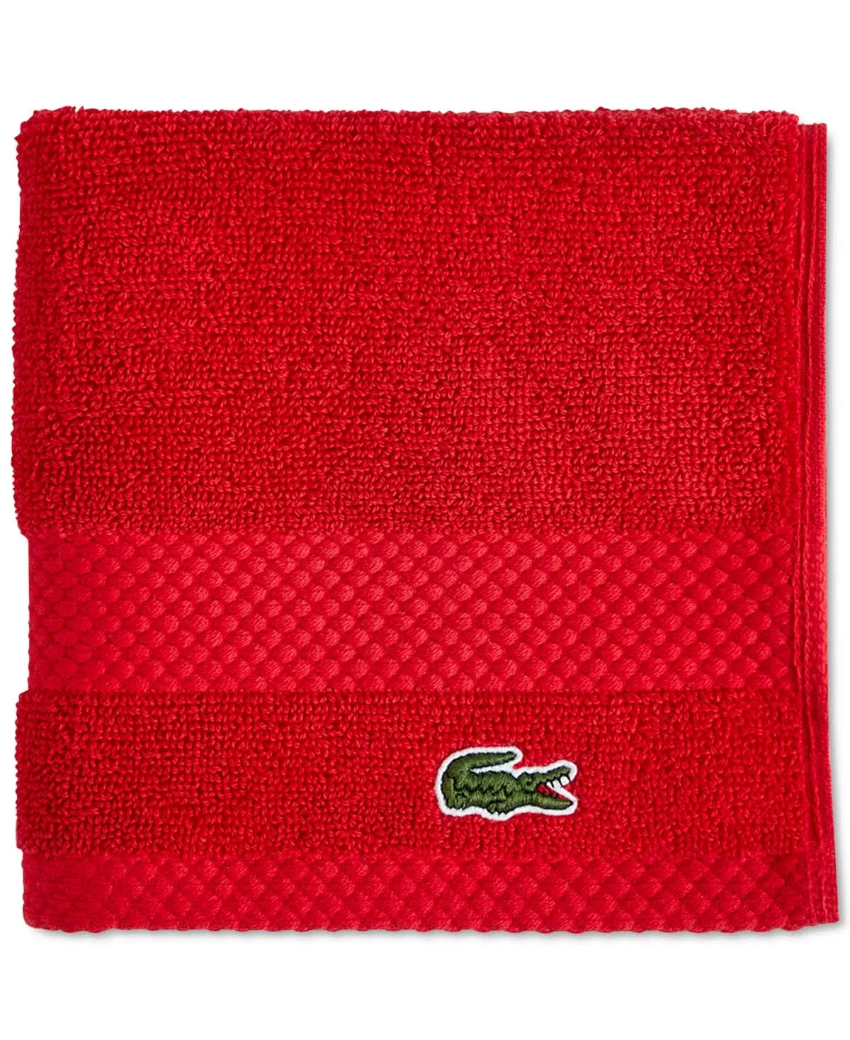 Lacoste Heritage Supima Cotton Wash Cloth, Aloe, 13" x 13"