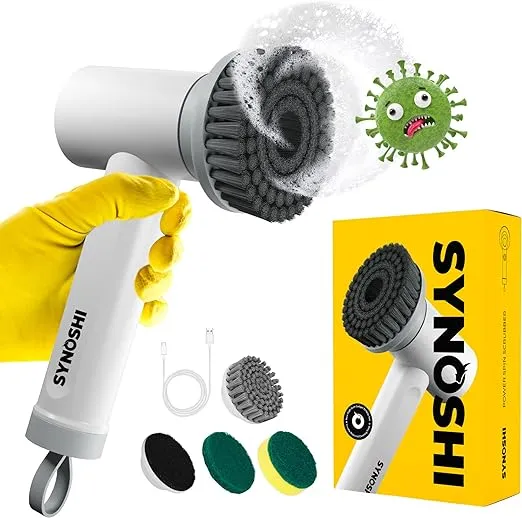 Synoshi Electric Cleaning Brush Spin Scrubber