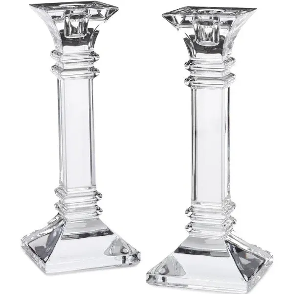 Marquis by Waterford 8" Crystal Treviso Candlestick, White - 2 count