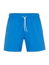 Shop Hugo Boss Iconic Logo-print Swim Shorts In Blue