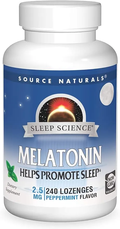 Source Naturals Melatonin, Sleep Supplement, 2.5 mg - 240 Peppermint Flavored Lozenges