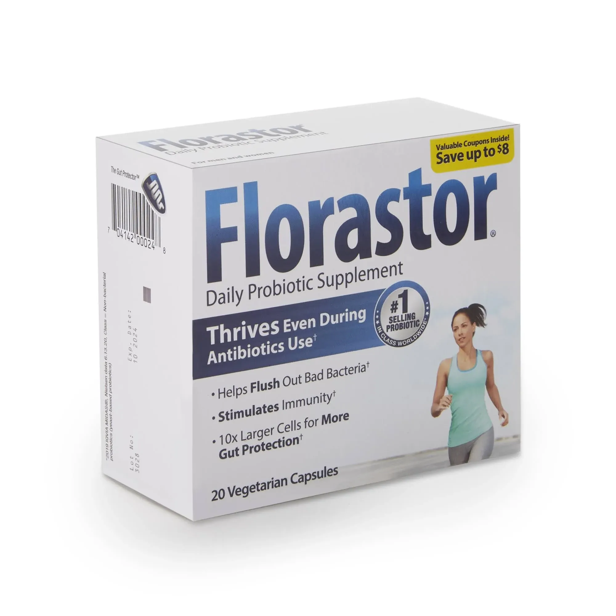 Florastor Probiotic 250mg 100 Count (2 Pack of 50 Capsules Each)