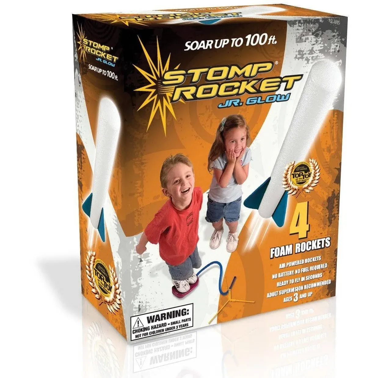 Stomp Rocket Jr. Glow Kit Toy With 4 Foam Rockets