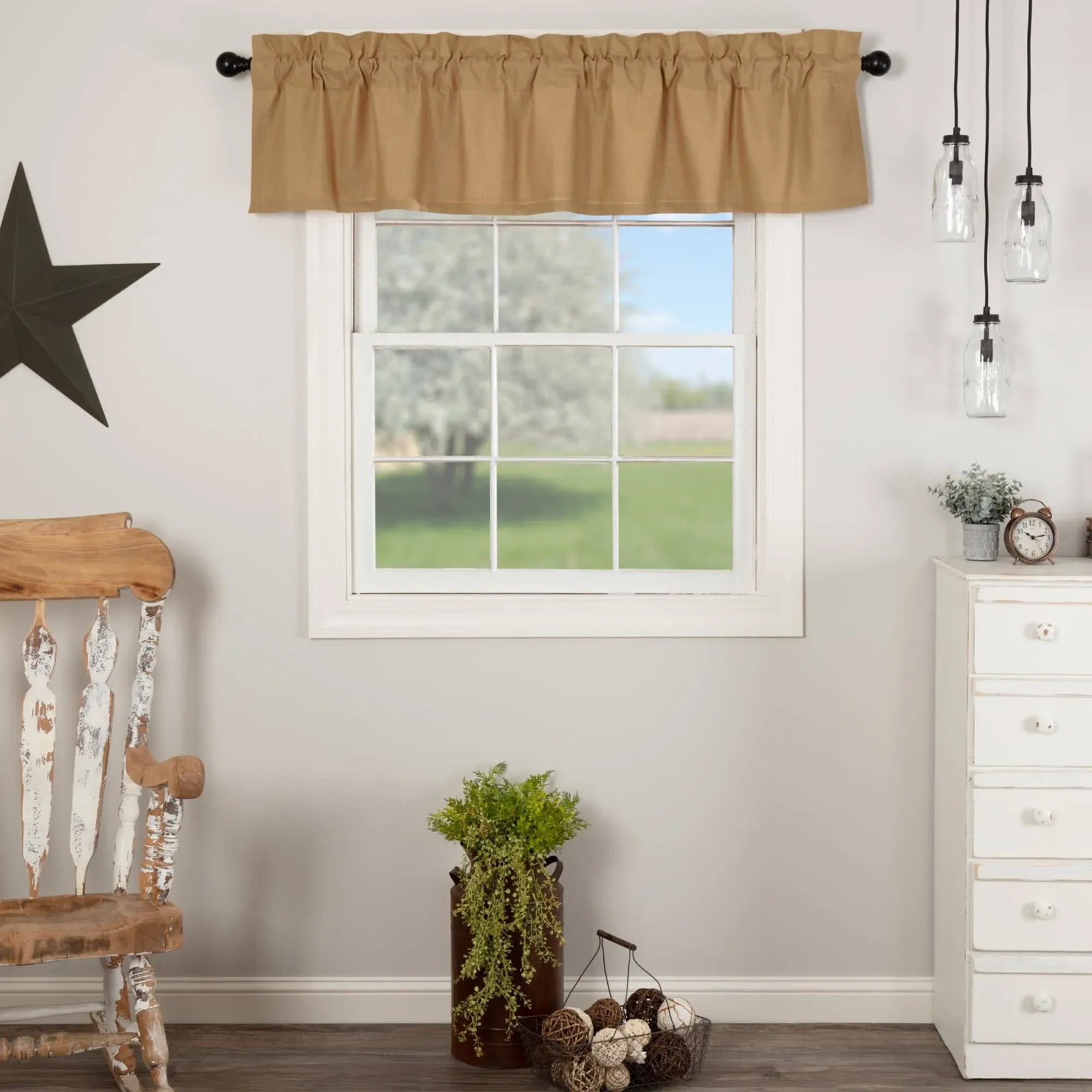 April & Olive Farmhouse Simple Life Flax Valance