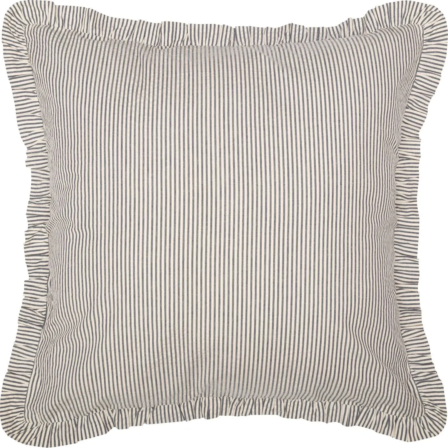 Hatteras Seersucker Blue Ticking Stripe Fabric Euro Sham