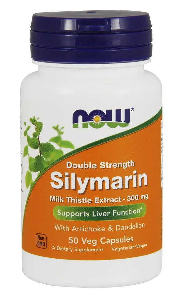 Now Foods Double Strength Silymarin 300 mg 50 Veg Capsules