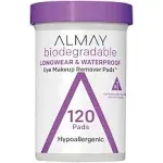 Almay Biodegradable Longwear & Waterproof Eye Makeup Remover Pads - 120 Count