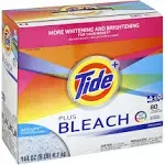 Tide Plus Bleach Powder Laundry Detergent, 80 Loads - 144 oz box