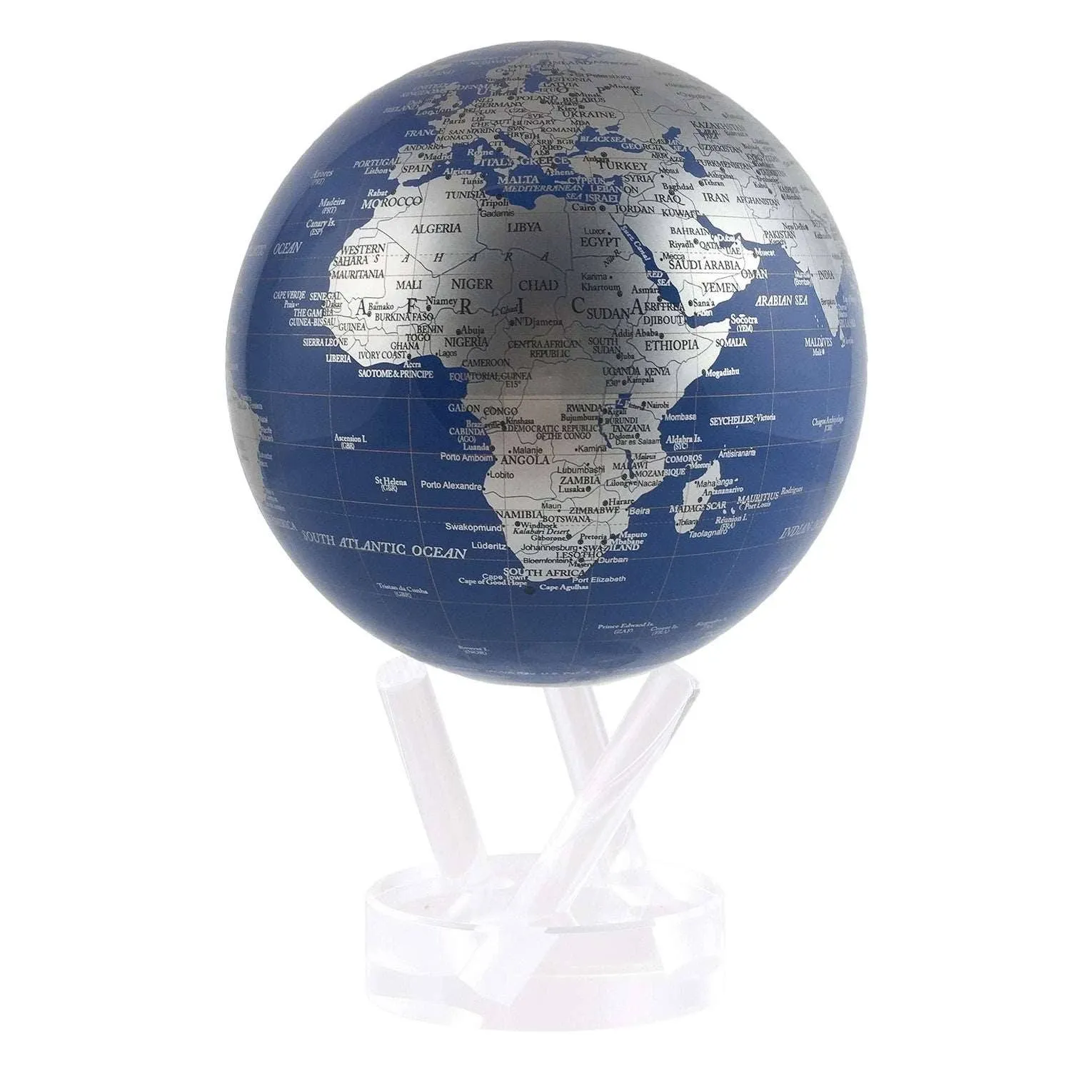 Mova Globe Blue and Silver 4.5"