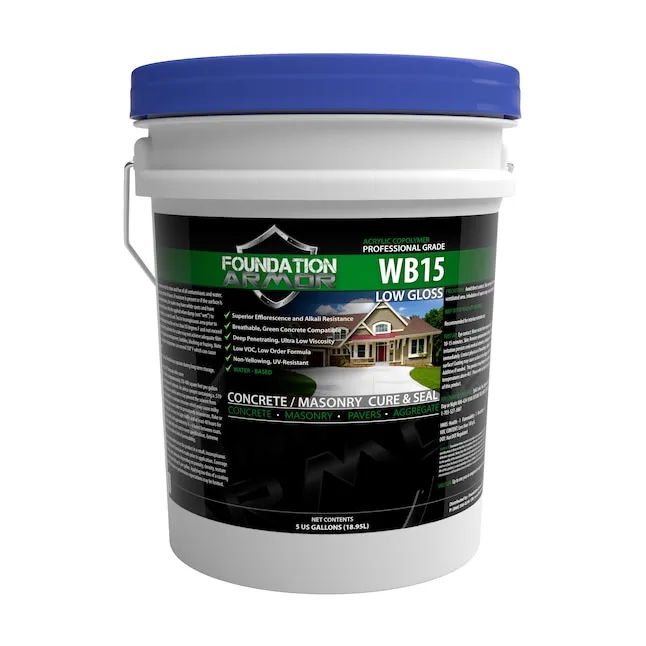 Foundation Armor Armor WB15 Water Based Low Gloss Acrylic Concrete Sealer And Concrete Cure And Seal