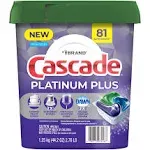 Cascade Platinum Plus Action Pacs Dishwasher Detergent - Fresh Scent, 51 Pack