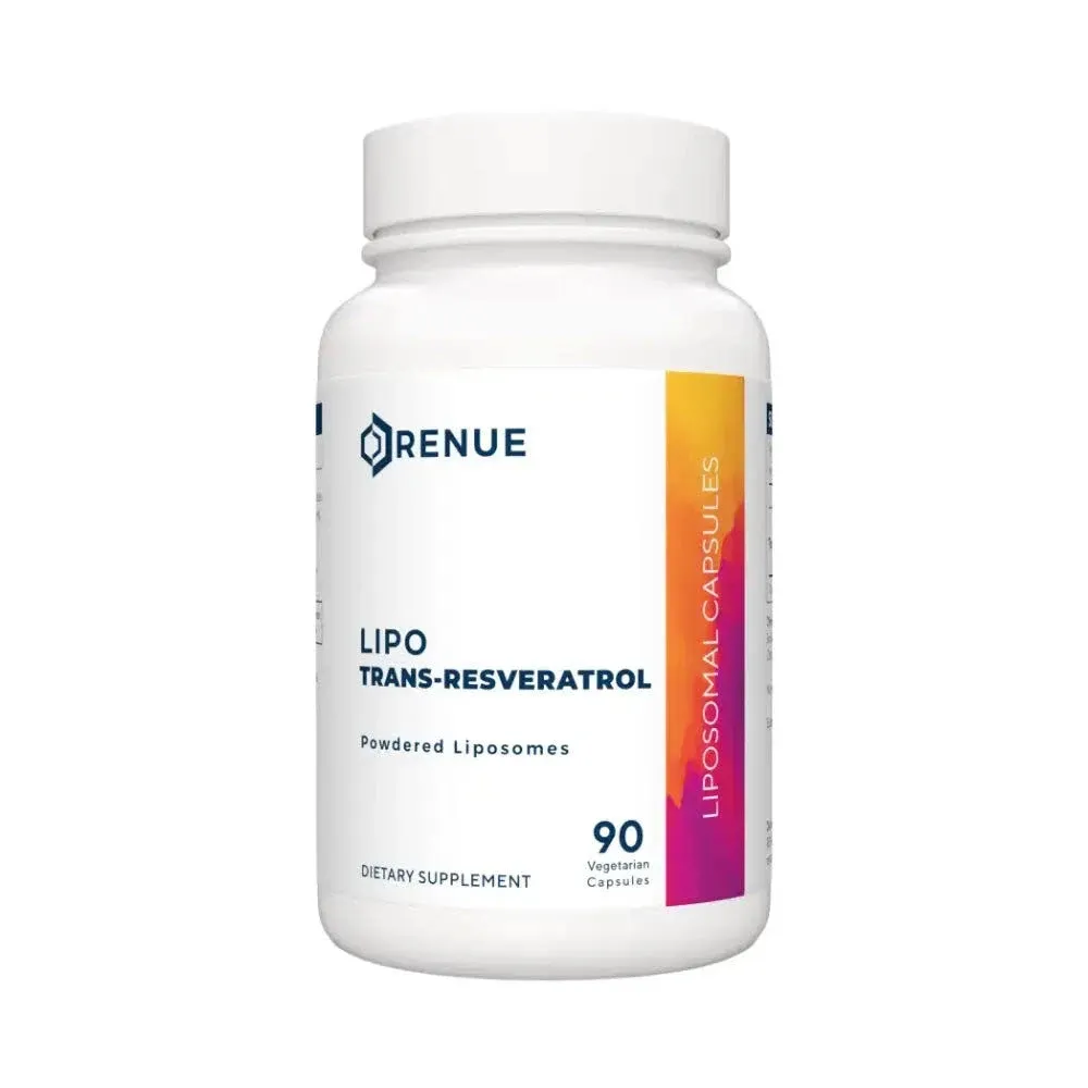 RENUE Liposomal Trans-Resveratrol Supplement 125 mg - Bioavailable Formula for Increased Absorption – 90 Capsules