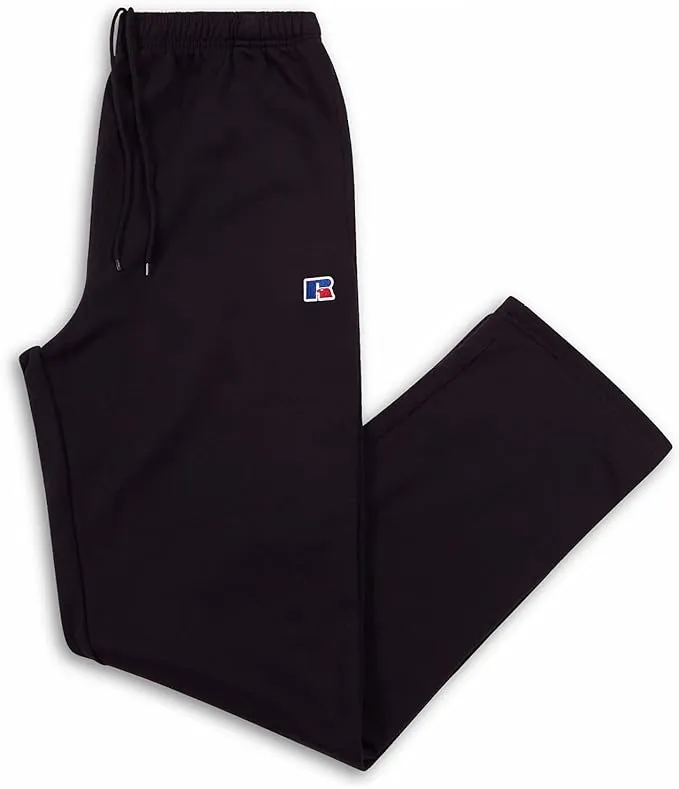 Russell Athletic Big & Tall Fleece Open Bottom Sweatpants for Men, Black / 4X