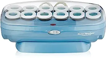 ($75 Value) BaBylissPRO Nano Titanium Ceramic Hair Rollers, Blue, 12