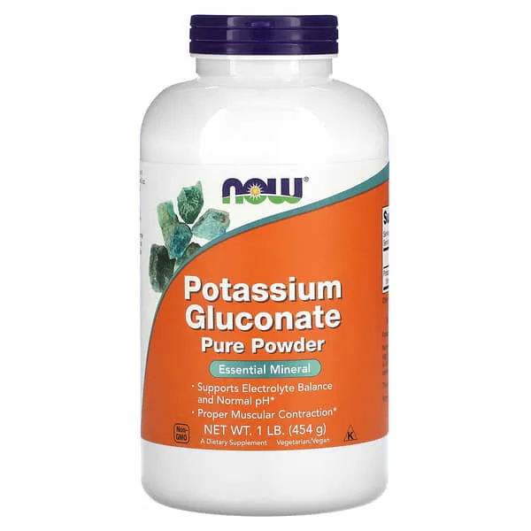 NOW Foods, Gluconato de potasio puro en polvo, 454 g (1 lb)