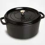 Staub Cast Iron 4-qt Round Cocotte - White Truffle, Made in France